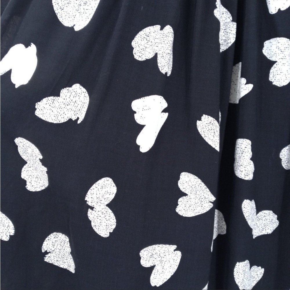 Anthropologie Maeve XSmall Banet black/white heart print smocked dress - Picture 5 of 9